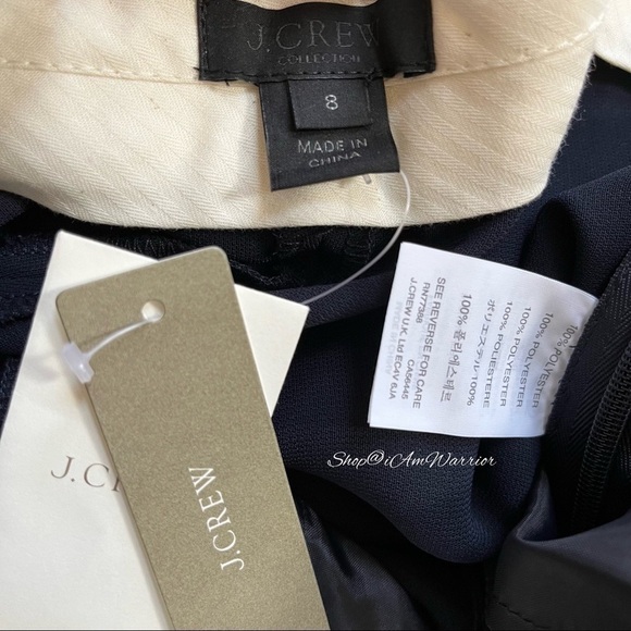 J.Crew Collection NWT navy embellished tuxedo striped pants *shop@iamwarrior - Picture 10 of 11